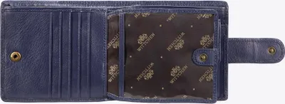 Image de Portefeuille en cuir pour homme Wittchen avec fermeture à bouton-pression, bleu marine, cuir naturel