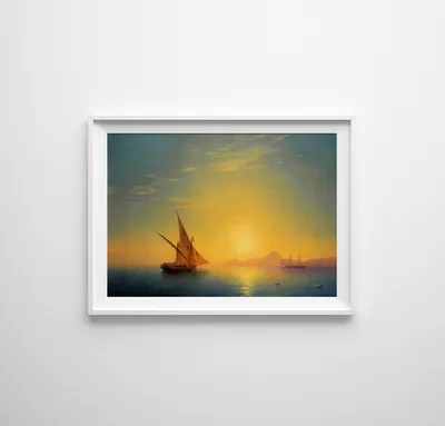 Produktbild von Poster - Canvas - Leinwand - 84,1 cm x 59,4 cm - Fotoposter - Leinwandkunst - Sonnenuntergang über Ischia