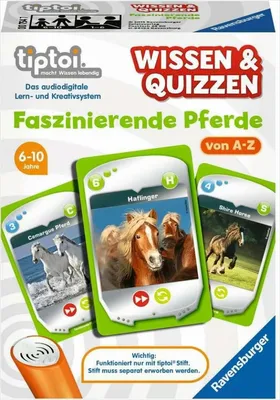 Produktbild von Ravensburger tiptoi 3in1 Wissen & Quizzen Faszinierende Pferde 00754