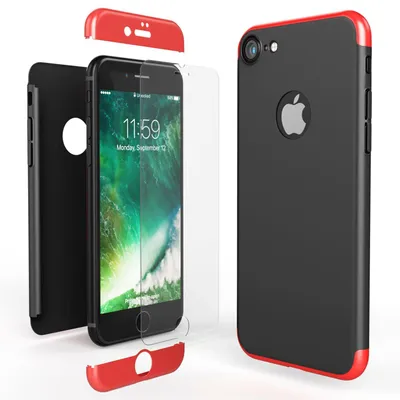 Obrázok produktu pre 360° puzdro na mobilný telefón s ochranou displeja od NALIA, 360° kryt puzdra Red Black