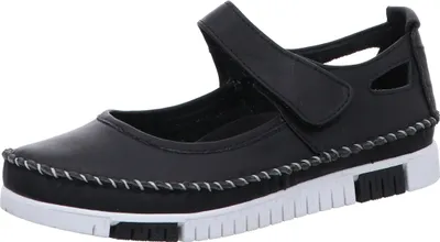 Produktbild von Gemini Damen Riemchenballerina Leder Klettverschluss ungefüttert flexibel 382534-01, Größe:37 EU, Farbe:Schwarz
