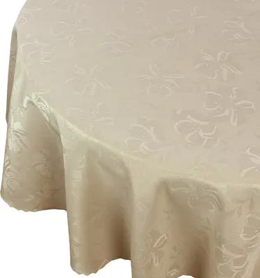 Obrázek produktu pro Ubrusy odolné proti skvrnám Flowers 3329 Béžový kulatý průměr: Ø 160 cm