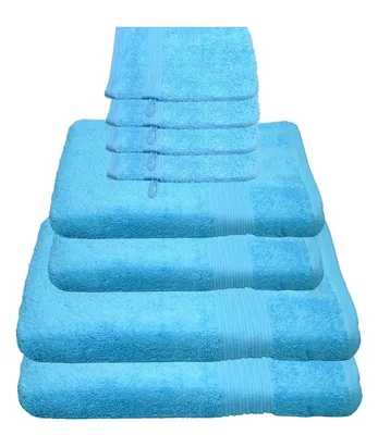 Produktbild von Julie Julsen Handtuch Set Türkis,Set:8 tlg. 2 Bade- 2 Handtücher 4 Waschhandschuhe