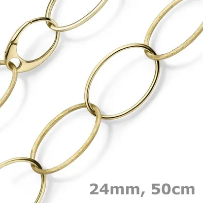 Produktbild von 24mm Phantasie Kette Collier aus 585 Gold Gelbgold matt glänzend 50cm