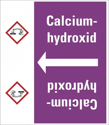 Produktbild von Dreifke® Aufkleber/Rohrleitungsband Calciumhydroxid, praxisbewährt, ab Ø 50mm...