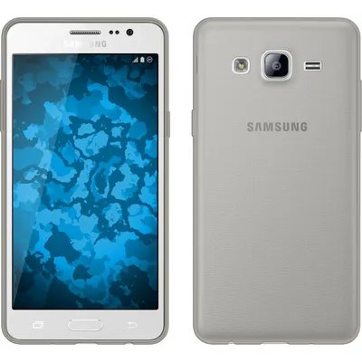 Produktbild von PhoneNatic Case kompatibel mit Samsung Galaxy On5 - grau Silikon Hülle Slimcase + 2 Schutzfolien