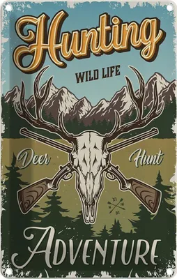 Produktbild von vianmo Blechschild 18x12 cm Jagd Hunting wild life adventure Spruch Zitat
