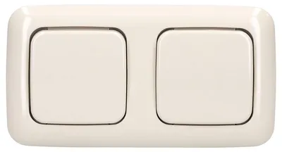 Produktbild von Busch-Jaeger Bushc-Duro 2000 SI Komplettset: 2x 2000/6 US Wippschalter + 2506-212 Wippe + 2512-212 2-fach Rahmen Cremeweiß