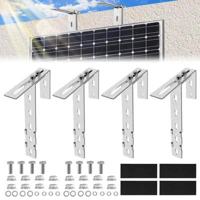 Image de Ensemble de 4 supports de balcon pour panneaux solaires, sans perçage