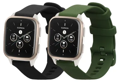Produktbild von kwmobile 2x Uhrenarmband für Garmin Venu Sq 2 Music / Sq 2 / Vivoactive 6 / Vivoactive 5 Armband - Fitnesstracker Band Set aus TPU Silikon -