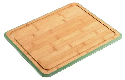 Produktbild von KESPER Schneidebrett mit grünem Rand 40 x 30 x 16 cm Bambus 58291