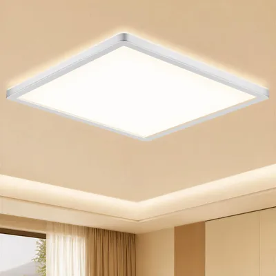 Produktbild von Forepin LED Deckenleuchte , Deckenlampe 8W 4000K 1700lm Flach Quadrat Ø22cm, Modern IP54 Wasserfest Badezimmer Lampe Weiß für Bad Küche Wohnzimmer Schlafzimmer Flur Keller – Quadratis