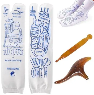 Zdjęcie produktu dla Skarpety do masażu refleksologicznego stóp i akupresury (rozmiar 40–44)