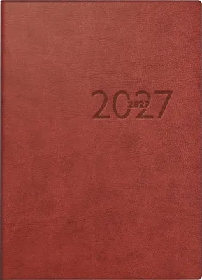 Produktbild von rido Taschenkalender Mod. perfect/Technik I 2027 | A6, Kunstleder, bordeaux