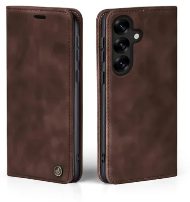 Produktbild von Handy Hülle für Samsung Galaxy S25 FE Klapphülle Bookcase Flip Cover Handy Tasche Etui Farbe: Dunkelbraun