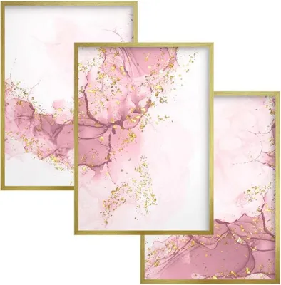Produktbild von Poster Wandbilder Dekoration Glamour Gold Schlafzimmer Wohnzimmer Set