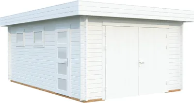 Produktbild von Einzelgarage Palmako Rasmus 19 m² mit Holztor 420 x 598 cm weiß