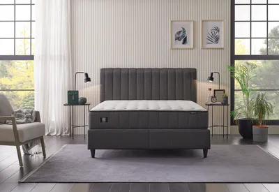 Productafbeelding van Pointhome Yatas Beddenboxspringset 90 x 200. Ionic Energy bedbodems met matrassen, pocketvering, eenzijdige matras, hoogte 29 cm, H3