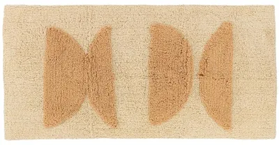 Produktbild von TENDANCE Badematte Badezimmerteppich 45 x 90 cm aus Baumwolle Duschvorleger beige braun Badteppich