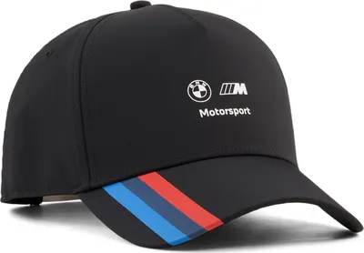 Produktbild von BMW M Motorsport Cap Puma 2026, Offizieller Fanartikel, Schwarze Kappe mit BMW und M Logo, M Streifen auf dem Schirm, 100% recyceltes Polyester