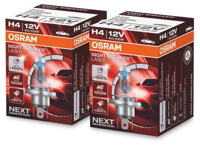 2x H4 OSRAM NIGHT BREAKER LASER +150% Next Generation Birne Lampe Scheinwerfer – Produktansicht
