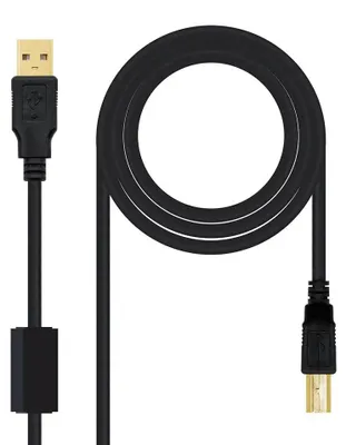 Zdjęcie produktu dla Nanocable 10.01.1203, 3 m, USB A, USB B, USB 2.0, Męska/Męska, Czarny