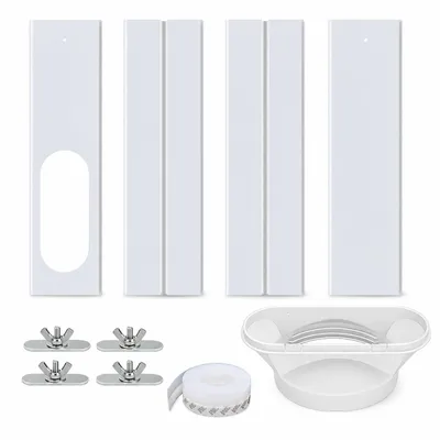 Produktbild von Fensterabdichtung für mobile Klimaanlage 4er Set, verstellbar 43–140cm, ohne Bohren, universell, für Schiebefenster und Abluftschlauch