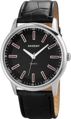 Produktbild von Akzent Herrenuhr mit Kunstlederionsarmband
