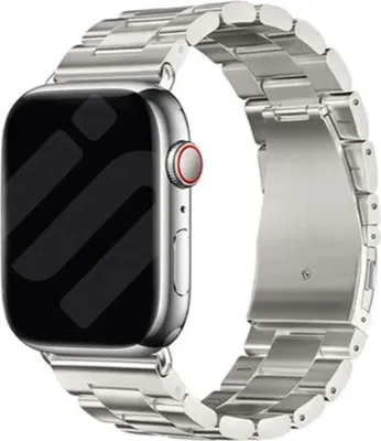 Produktbild von Strap-it Edelstahl-Gliederarmband - Passend für Apple Watch Series 1/2/3/4/5/6/7/8/9/10/11/SE/Ultra (2) - Titanfarben - 44/45/46/49mm