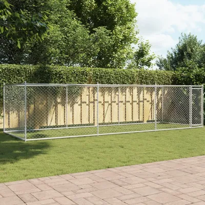 Produktbild von vidaXL Hundezwinger mit Tür Grau 6x2x1,5 m Verzinkter Stahl