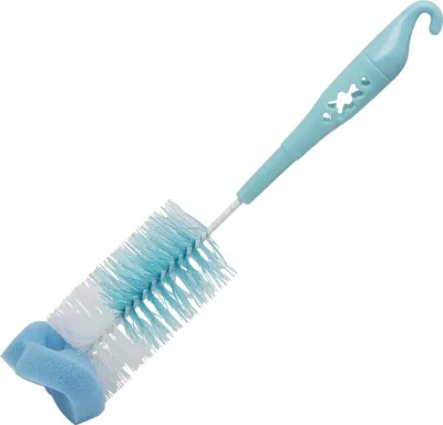 Obrázok produktu pre Kefa na fľaše s hubkou - Čistenie skla a fliaš - Kefa na umývanie riadu s pružnou rukoväťou a držadlom (29 cm) 1 kus [57095A].
