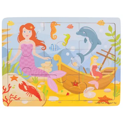 Image de Bigjigs Toys Puzzle sirène en bois