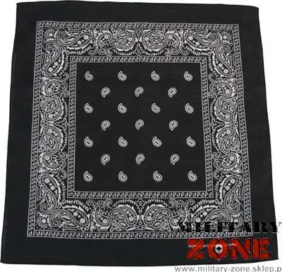 Zdjęcie produktu dla Bandana MFH, czarno-biała, ok. 55 x 55 cm, bawełna
