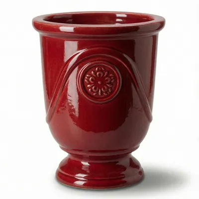 Produktbild von Provencelia Keramik Pflanzkübel Moliere Rot, Ø24 x H30 cm, frostbeständig, handgefertigt, glasiert, Outdoor, Garten, Terrasse, winterfest