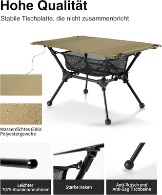 Image de Table pliante pour camping - Table pliante ultra-légère en aluminium, idéale pour les activités de plein air et les voyages