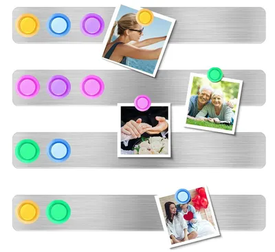 Produktbild von 4 x Magnettafel Memotafel mit 10 Stück Magnete Selbstklebend Magnetleisten Fotowand