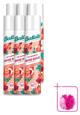 Zdjęcie produktu dla 6 x Szampon suchy Batiste Rose Gold - Delikatny zapach róży - 200 ml - Opakowanie ekonomiczne - 6 sztuk