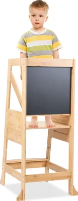 Produktbild von Jiubiaz Lernturm für Kinder Learning Tower Lernstuhl Hochstuhl Tritthocke Natural 100 kg