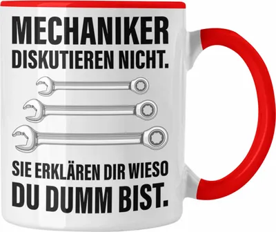Produktbild von Trendation - KFZ Mechaniker Geschenk Lustig Tasse Automechaniker Mechatroniker Werkstatt Tasse (Rot)