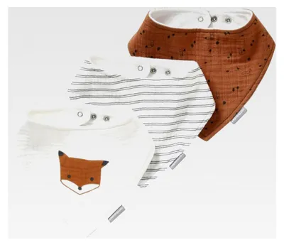 Produktbild von 3er-Pack Baby Halstücher aus Baumwoll-Musselin, , mehrfarbig