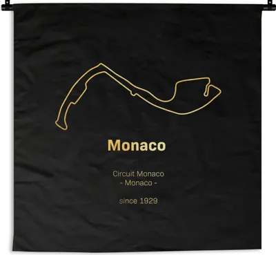 Produktbild von MuchoWow® Wandteppich Wandbehang F1 - Rennstrecke - Monaco 90x90 cm Tapisserie Dekoration Wandtuch - Wandaufhänger
