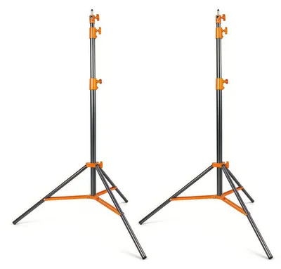 Imagen del producto de Trípode, estructura de hierro resistente, con altura ajustable, 2 unidades, color naranja, 2,8 metros