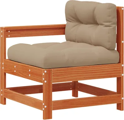 Produktbild von vidaXL Gartenecksofa Massives Kiefernholz Wachsbraun