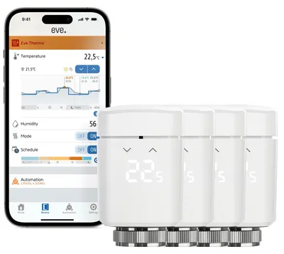 Obrázok produktu pre Inteligentné termostaty na radiátory, automatická regulácia teploty, úspora energie, balenie obsahuje 4 kusy