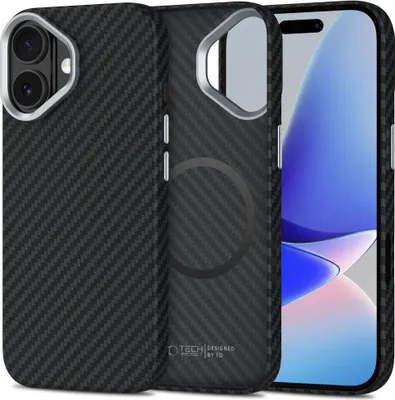 Immagine prodotto di Etui Tech-Protect Ion Carbon Magsafe Na Iphone 17 - Czarno-Srebrne