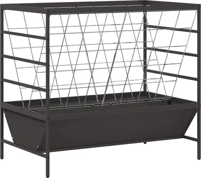 Produktbild von Viehfutterspender Schwarz 100 x 60 x 90 cm Kaltgewalzter Stahl