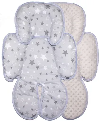Produktbild von Sitzverkleinerer MINKY Einlage Baby Kind für Auto Kindersitz Babyschale Einsatz 31. Star Dunkel + Grau