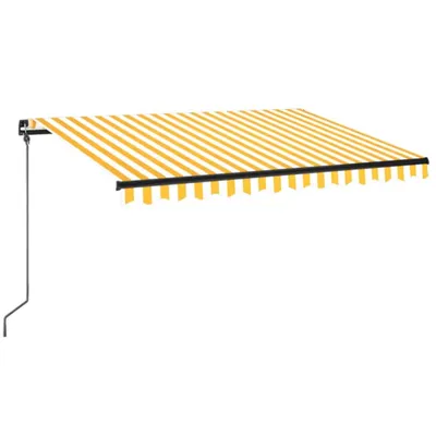 Obrázok produktu pre Ručne zaťahovacia markíza s LED 350x250 cm žltá a biela