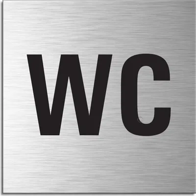 Produktbild von Schild -  WC | Türschild 120 x 120 mm Aluminium selbstklebend