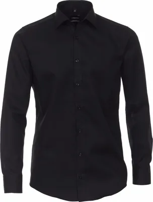 Produktbild von VENTI Herren Businesshemd Extralanger-Arm 72er Kent Modern-Fit Schwarz 43